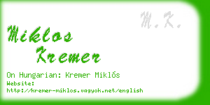miklos kremer business card