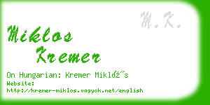 miklos kremer business card